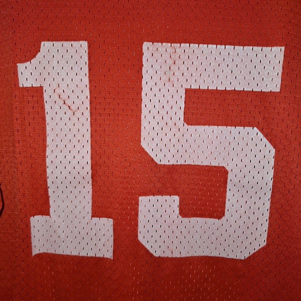 Vintage Y2K Retro Tennessee Football 15 Jersey Orange Mens L Artex 80s Mesh L - Picture 12 of 15
